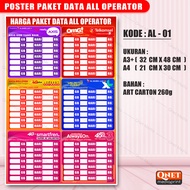 STIKER POSTER PAKET DATA ALL OPERATOR + LAMINASI GLOSSY