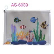 Beg Fail Zip recaan Kartun | Zipper File Bag A4 A5 A6 | Cartoon & Plain Design Stationery Organizer