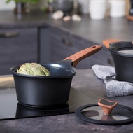 北歐鍋具/鑄鋁單柄平底湯鍋/附玻璃鍋蓋/1.96L/20cm/適用各爐具