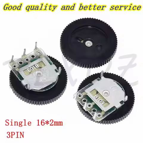 10pcs Single Gear Dial Potentiometer 1K 5K 10K 20K 50K 100K Ohm Volume Switch Disk B102 B502 B103 B2