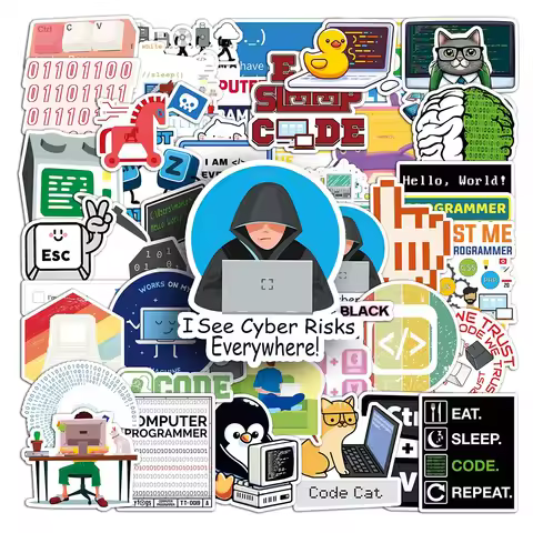 10/30/50pcs Programming Hackers Stickers Programmer Network Security Cartoon Sticker DIY Laptop Phon