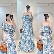 FYANG PRINTED RUFFLED MAXI DRESS