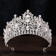 1 PC แฟชั่น Baroque Queen คริสตัล AB Tiara หรูหรามงกุฎเจ้าสาวสําหรับหญิงสาวเจ้าหญิงงานแต่งงานมงกุฎเค