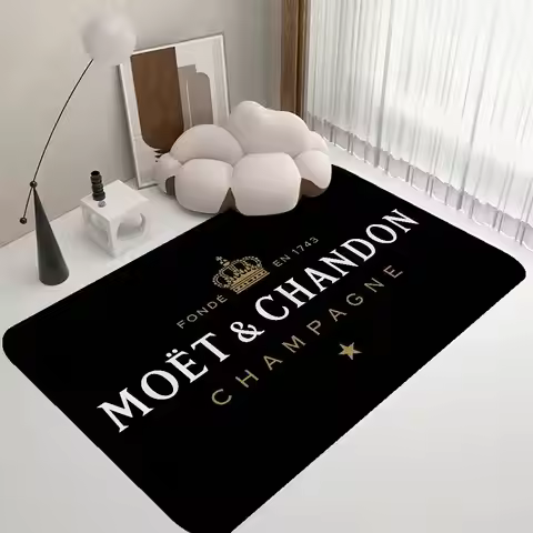 French Champagne Brand Moet & Chandon Room Mats Retro Multiple Choice Living Room Kitchen Rug Non-Sl
