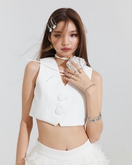 [ พร้อมส่ง ภายใน 2-3 วัน ] PLOY-TAI Hydrangea Crop Top