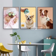 (hcm)Cute puppy wall painting 2 for shop decor with hanging nails