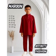 BAJU MELAYU BUDAK KAIN PEARL SKIN PREMIUM QUALITY SIZE 2 YEARS TO 12 YEARS.
