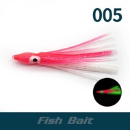 10pcs Luminous Squid Skirts Soft Lure 5cm 6cm 7cm 9cm 10cm 12cm Night Fishing Lure Octopus Glow Rubb