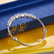 S990 Pure silver bracelet six-Character Mantra transfer beads silver bracelet Send Girlfriend Birthd