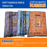 30x40 Soft Handle Oval Smile Plastic Bag 30 x 40 Contents 100 sheets
