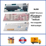 Keydous NJ98 Wireless Mechanical Keyboard 96% Hot swappable RGB Custom Keyboard with Screen and Knob