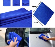 [ReadyStock]Soft Absorbent Wash Cloth Car Auto Care Microfiber Cleaning Blue Towels (24cm x 26cm)