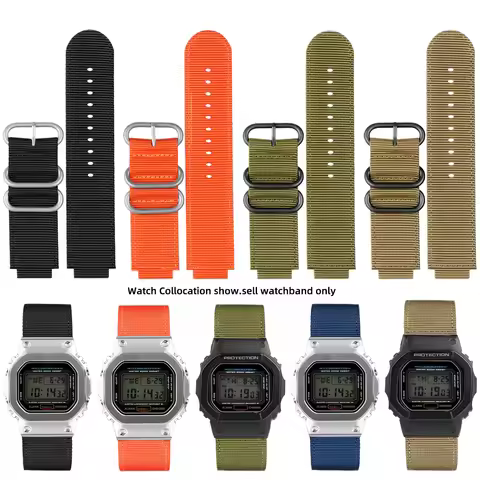 Nylon Canva Strap For Casio G-Shock DW-5600 GW-B5600 GM-5600 GM110 GA110 GM2100 GA900 AE1200 Waterpr