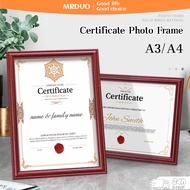 【M】A4/A3 Certificate Frame Home Decor Photo Cert Frame Picture Wooden Frame