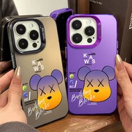 Graffiti Gradient Violent Bear Phone Case Compatible for IPhone 13 14 15 11 12 Pro Max XR X/XS Max Metal 7/8 Plus Se2020 Independent Mirror Frame Anti Drop Case