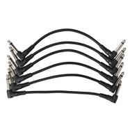 20256Pcs Guitar Effect Pedal Cable Connecting Line 6.35Mm To 6.35Mm Audio Cable 21Cm Right Angle Cor