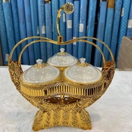 New Item!! Golden Dish/Gold Canister Bowls/Bekas Hidangan Makanan/Bekas Kuih Raya/Bekas Lauk Pauk/Be