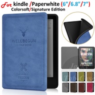 For Kindle Paperwhite Gne12 11th 10th Generation E-book Flip Cover Deer Head Pattern Soft Cover For 