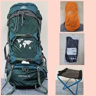 TOPSKY户外登山背囊(容量：70L)+附送橙色防雨罩(原裝)+附送Baleno 纯黑襪+行山摺疊櫈仔