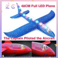 36/50CM Lớn Lấp Lánh LED DIY Xốp Tay Ném Máy Bay Mô Hình Máy Bay Phóng Tàu Lượn Máy Bay Đồ Chơi Trẻ