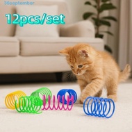 SEPTEMBER 12pcs/set Cat Spring Toy, Colorful Scratch Resistant Kitten Spiral Springs, Cat Jumping To