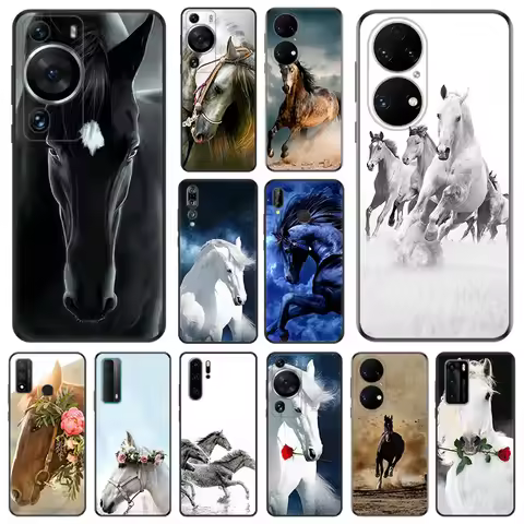 Matte Soft Phone Case for Honor X7b X8b X9b X6 X6a 90 70 Magic5 X8a X9a Flower White Horse Huawei P4