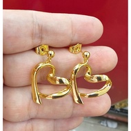 10k Saudi gold stud hear earrings-680 earring earring stud