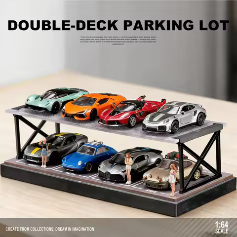 1/64 Model Car Display Case Simulated Parking Lot Diorama Storage Stand Collectible Tabletop Decor G