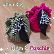 Bembi CRAFT Tas Rajut Miho Bag Tas Color Fuschia Sage Green Olive Mustard Denim Ivory Maroon Terracotta Tas Kue Mamba Bumi/Tas Papua/Bucket Bag Korea/Tas Daisy/Tas Rajut/Tas Pastel/lilac Bag