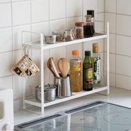 日本霜山 廚房灶台用窄型鐵製雙層置物收納架