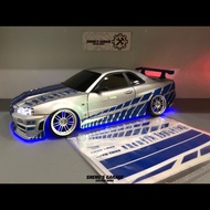 Fast and furious GTR 34 Brian livery decal sticker rc 1/10