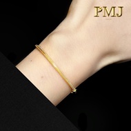 Perai Mega 916｜22K Gelang Pandora Rantai Tangan Emas 916 Rantai Tangan Belut 916 潘多拉项链