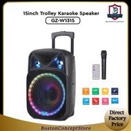 15inch Trolley Subwoofer Professional outdoor Audio with Wireless Mic PA Speaker Gz-W1315 Trolley Speaker Karaoke Speake