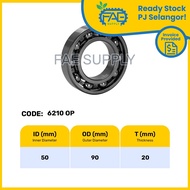 6210ZZ 6210RS 6210 6210 OP Ball Bearing Deep Groove 50*90*20 mm