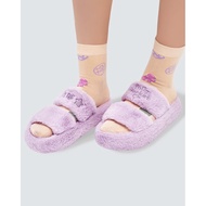 POLLY POCKET X NAELOFAR PLUSH SLIPPERS Locket Lilac new ready stock
