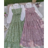 KOREAN HAGIA FLORAL DRESS WITH FRONT ZIPPER