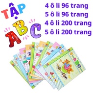 Lốc 10 tập 96 trang 4 ôli 5 ôli . Lốc 5 tập 200 trang 4 ôli 5 ôli giấy dày định lượng 80 tập ABC H