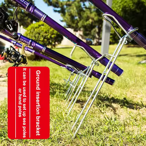 Double Rings Single Fork Fishing Rod Holder Bank Fishing Ground Rod Bracket Outdoor Fishing Tool〔CC3