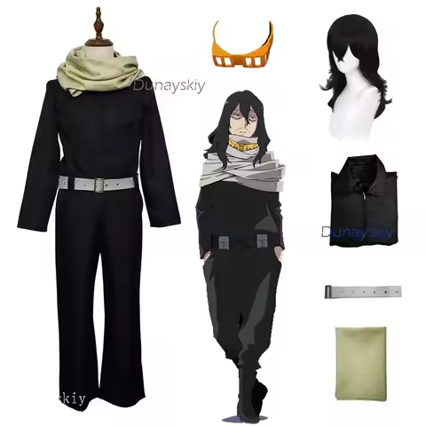 Anime Hero Shota Aizawa Eraser Head Boku no Mens Hero Cosplay Costume Wig Top Pants Uniforms Hallowe