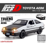[SOUND&LIGHT] 1:32 INITIAL D AE86 alloy DIECAST car model pull back car toys sound light collection