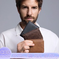 Men's Simple Short Style PU Leather Wallet Multi Card Case Foldable Cash Wallet Wallet for Men