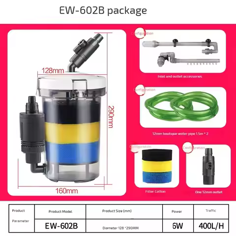 110V 220V SUNSUN Aquarium Filter Ultra-Quiet External Aquarium Filter Bucket EW/LW-602/603