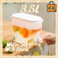 3.5L Water Jug With Faucet Kettle Ice Water Tank Drink Dispenser Refrigerator Cold Beverage Juice Drinkware Container
