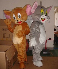 Jerry Mouse Tom Cat Walking การ์ตูน ตุ๊กตาเครื่องแต่งกายอะนิเมะ Cos Props ประสิทธิภาพตุ๊กตาสําหรับแม