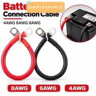 SIMPLESHOPLS 1Pcs Battery Connection Wire, M8 M10 Terminal Soft Silicone Battery Connection Cable, 4