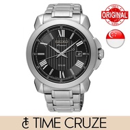 [Time Cruze] Seiko Premier SNE455P1 Solar Stainless Steel Black Dial Men Watch SNE455 SNE455P