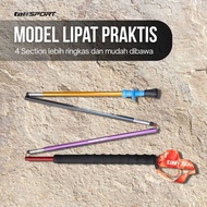 Folding Hiking Stick Trekking Pole 7075 Aluminum 120cm For Mountain Climbing - TaffSPORT 7075