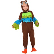 Kostum Main Peranan Kanak-kanak Pakaian Jumpsuit Burung Hantu NPC + Topi Kartun Halloween Main Peran
