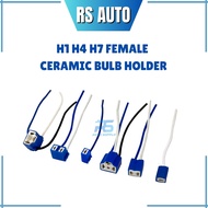 H1 H4 H7 Bulb Holder Female Ceramic Headlight Fog Light Connector Plug Adapter Socket