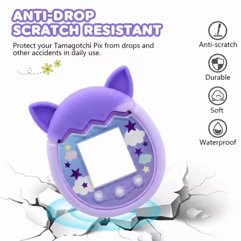 Non-Slip Silicone Case Anti Drop Protector Soft Shell Ultra-Thin Protective Cover for Tamagotchi Pix